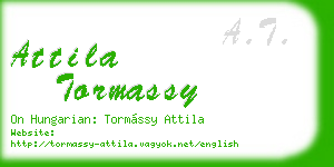 attila tormassy business card