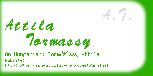 attila tormassy business card